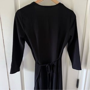 Black maxi wrap dress